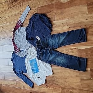 Boys Size Small GAP- 4 LS Shirts & 1 Jeans Lot